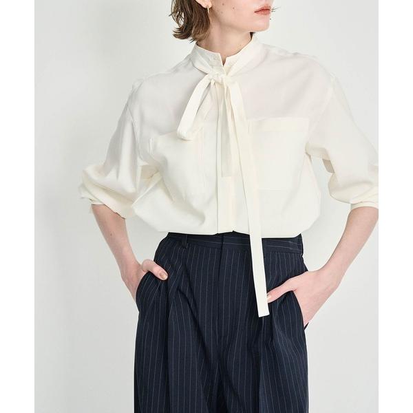 ブラウス シャツ ウォッシャブル2WAYバンドカラーシャツ「CLEAN MOTION」 レディース