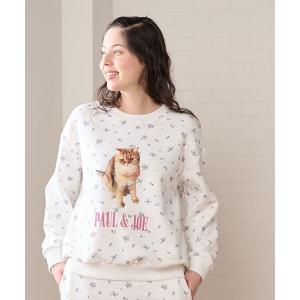 パジャマ ルームウェア ヌネットとお花のプルオーバースウェット レディース