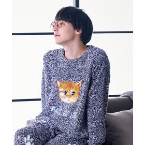 パジャマ 「メンズ」ふわふわヌネット　メランジモールヤーンニットプルオーバー メンズ