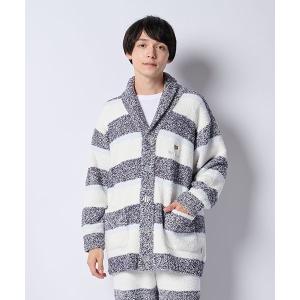 パジャマ 「メンズ」メランジボーダーニット　ショールカーディガン メンズ