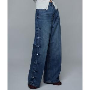 ジーンズ デニム デニムパンツ ハートスタッズデニムパンツ/フレアデニム「動画あり」 レディース