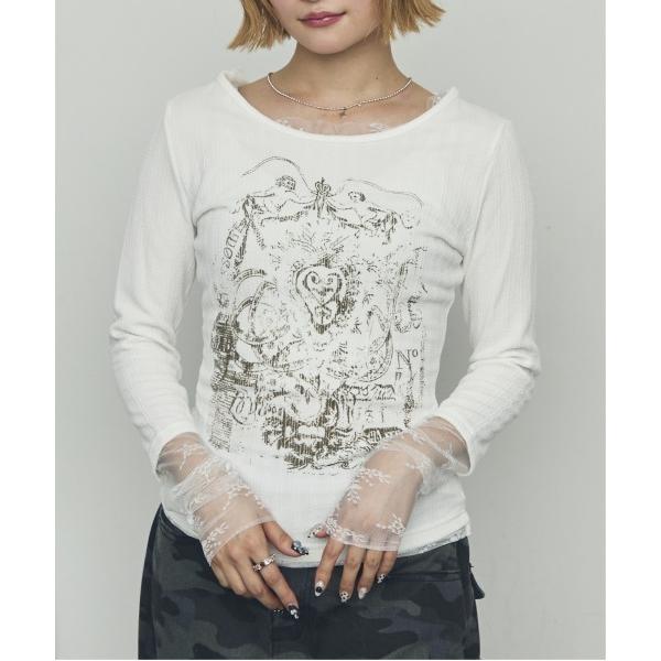 tシャツ CS　グランジ風アートトップス レディース