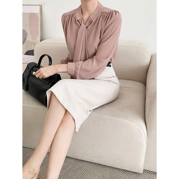 ブラウス シャツ ヨークシャーリングタイブラウス レディース