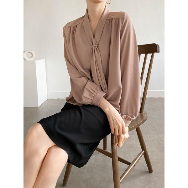 ブラウス シャツ ヨークタイシフォンブラウスブラウス レディース