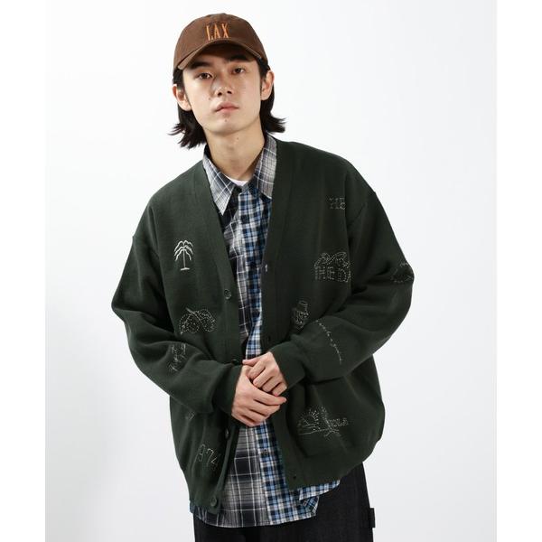 カーディガン ラクガキニットカーディガン メンズ