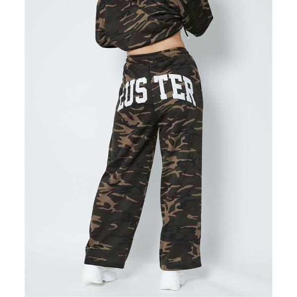 パンツ 「インパクト柄×スタッズ×バックロゴ」スウェット ワイドパンツ 裏毛ストリート 春秋冬 レデ...