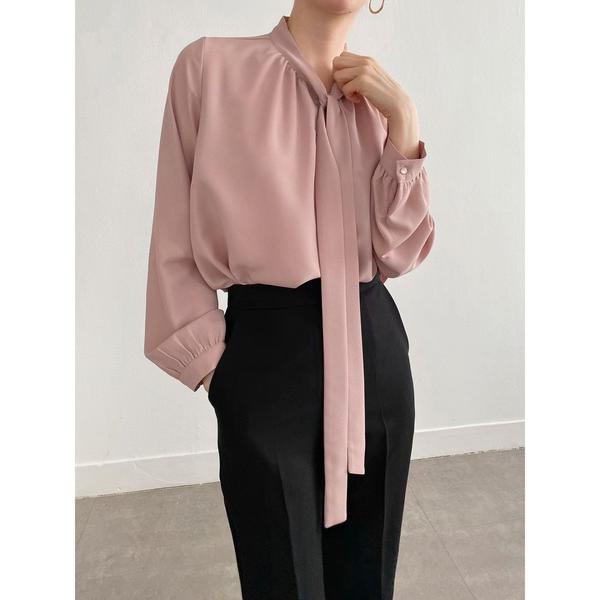 ブラウス シャツ シャーリングタイラウス レディース