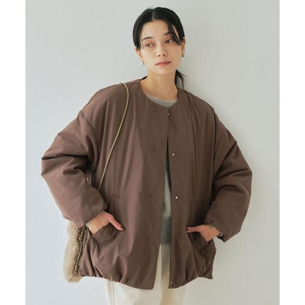 ブルゾン アウター 「size SHORTあり」パフィー ノーカラー ブルゾン 撥水 保温性 ウォッ...