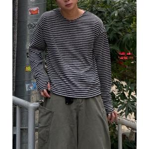 tシャツ VネックシアーボーダーTEE メンズ レディース