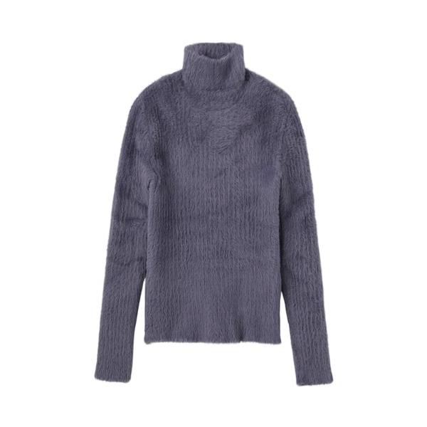 セーター ニット RIBED HI-NECK SHAGGY KNIT SWEATER メンズ