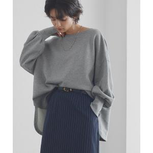 トレーナー スウェット ボートネックルーズプレーティングスウェット レディース