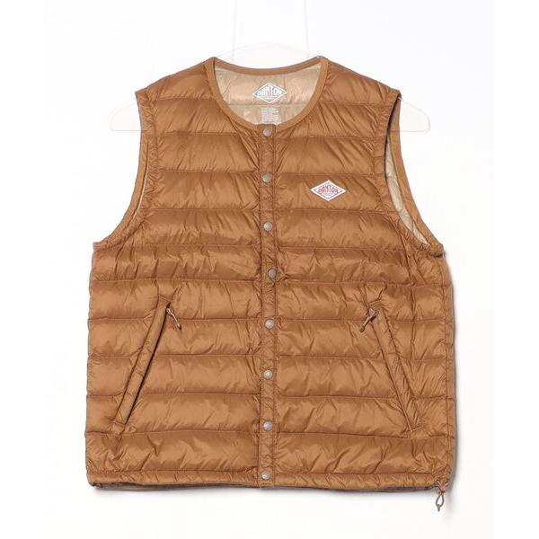「DANTON」 ダウンベスト 34 ブラウン レディース