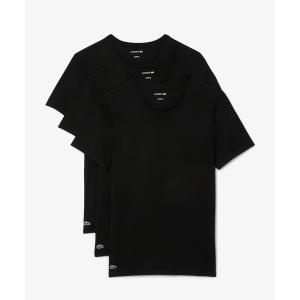 (取寄) ラコステ メンズ 3-パック V-ネック レギュラー フィット エッセンシャル Tシャツ Lacoste men 3-Pack V-Neck Regular Fit Essential T-Shirt White LACOSTE（ラコステ） tシャツ 3枚セット スリムフィット