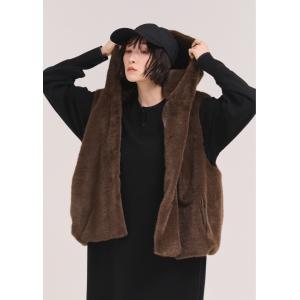 ベスト ジレ フェイクファーベスト レディース