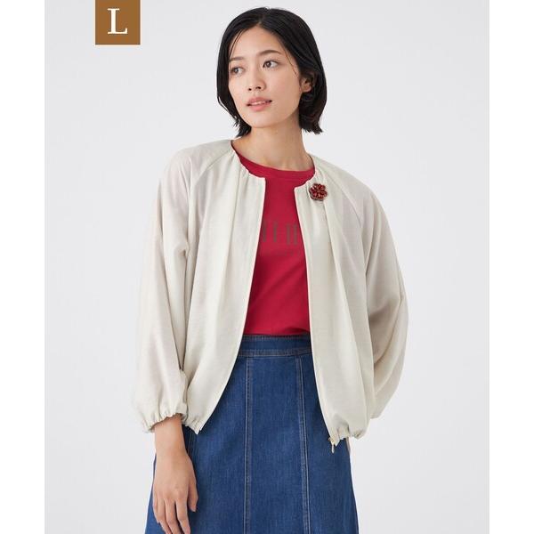 ジャケット ノーカラージャケット 「L」「ウォッシャブル」シアータンブラーブルゾン レディース