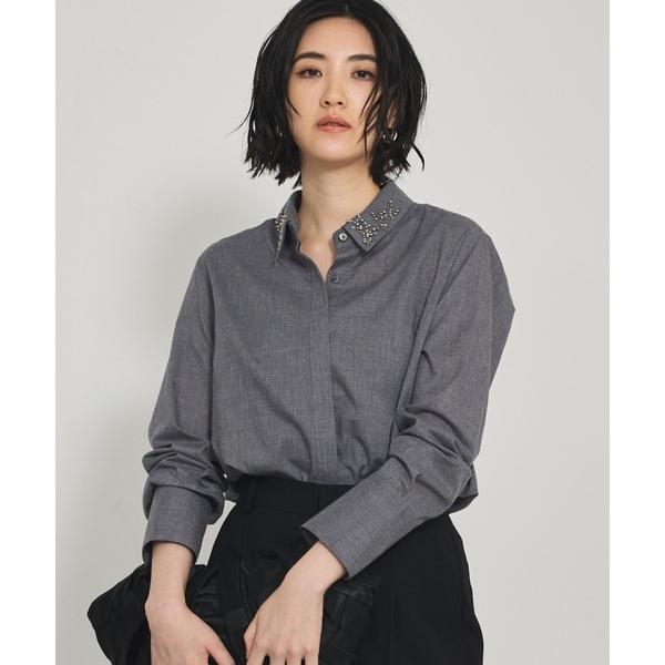 ブラウス シャツ 「襟取り外し可能」ビーディングカラーシャツ/秋服/オフィスカジュアル レディース