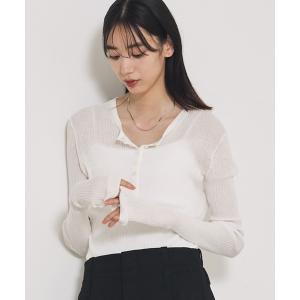 ニット セーター ヘンリーネックシアーリブニット/秋服 レディース