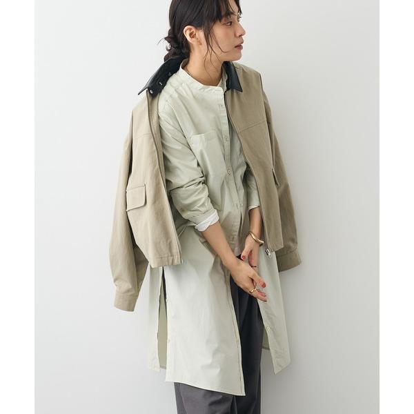 チュニック バンドカラーロングシャツチュニック