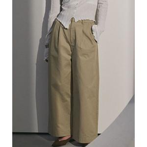 ワイドパンツ チノパン タック入りワイドチノパン レディース