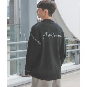 セーター ニット 配色バック刺繍ニットプルオーバー / 576008 メンズ