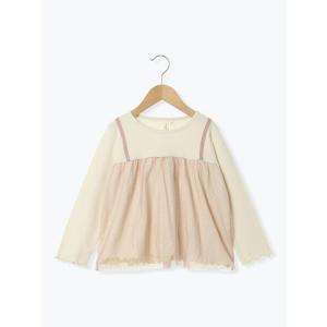 tシャツ チュールドッキングカットソー キッズ 子供服 女の子