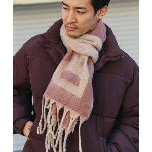 LAMBDA マフラー ウール ラッセルアーガイル調マフラー メンズ