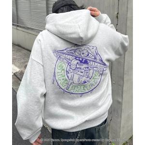 パーカー AW スポンジボブ バックプリント 刺繍 プルパーカー メンズ レディース ユニセックス 「ILL'S」 メンズ レディース