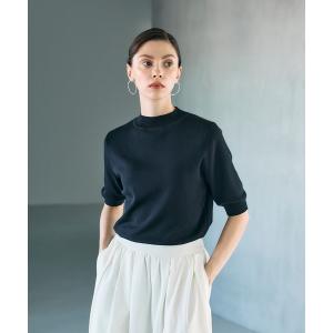 ニット セーター シルクコットンハーフスリーブトップス レディース