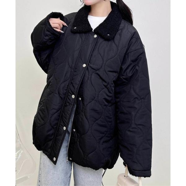ブルゾン アウター 襟ボアキルティングブルゾン レディース
