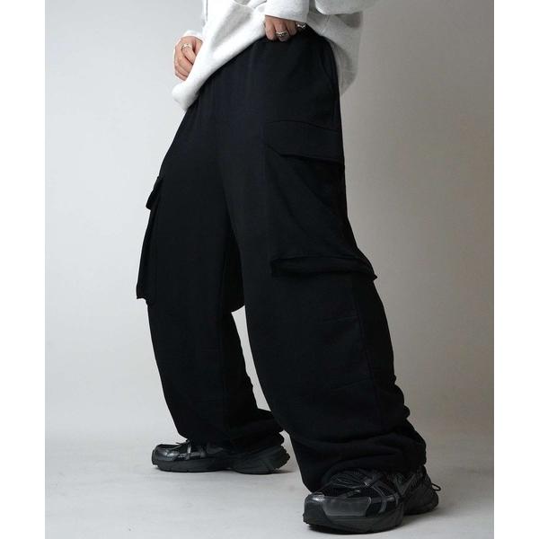 カーゴパンツ ビッグポケット 裾ドローコード ワイドシルエット 裏毛スウェットカーゴパンツ「ILL'...