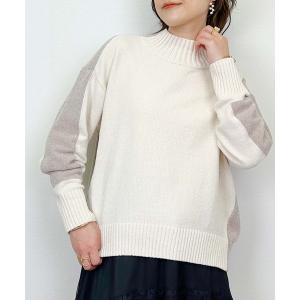 ニット セーター 配色ハイネックニット レディース