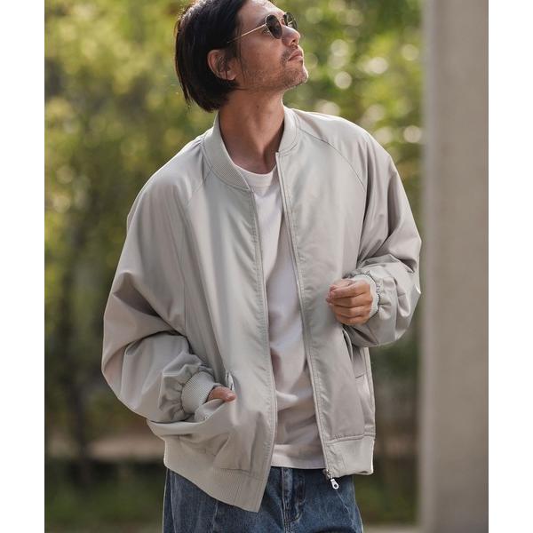 ミリタリージャケット モッズコート mj11136-ナイロンラグランスリーブボンバーブルゾン