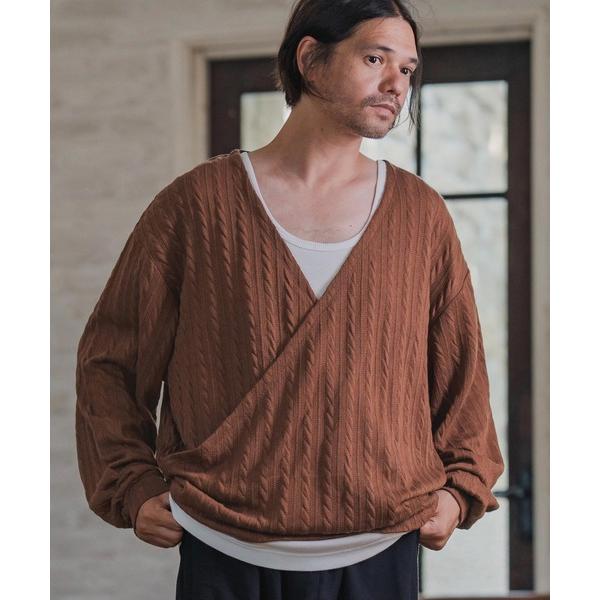 tシャツ mlt5427-Cable Knit sew Cachecoeur Pullover　カシ...