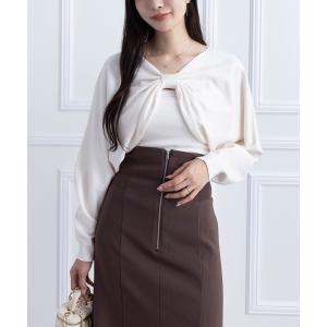 ニット セーター マルチwayリボンアンサンブルニットトップス「着回し力抜群 ガーリー」 レディース