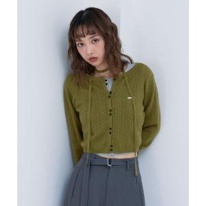 カーディガン チョーカー付ハリヌキニットカーディガン レディース