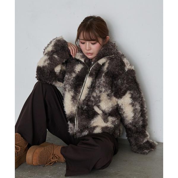 ブルゾン アウター ボアジップブルゾン レディース