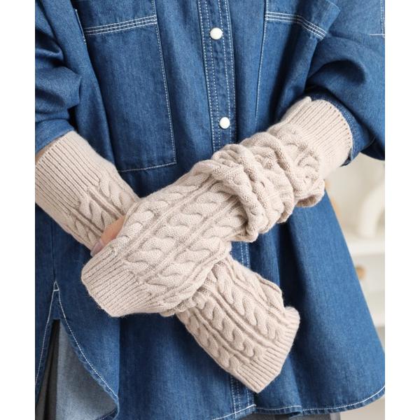 アームカバー ニットロングアームウォーマー レディース