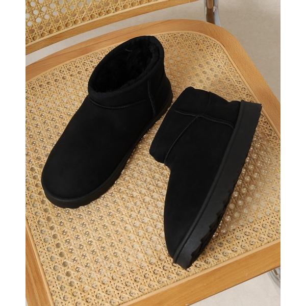 ブーツ ショート丈ムートン風ブーツ レディース