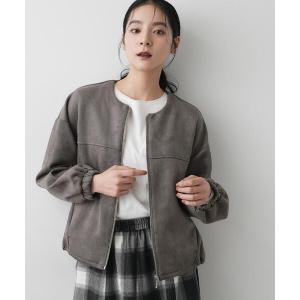 ブルゾン アウター 「セットアップ可・洗える」マシュマロスウェードジップブルゾン レディース