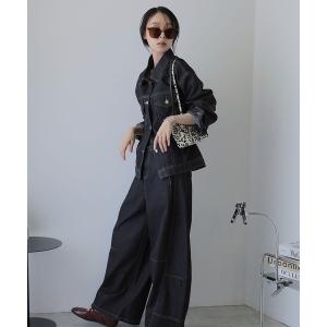 セットアップ セットアップ デニムジャケット＆パンツ 2点セット レディース