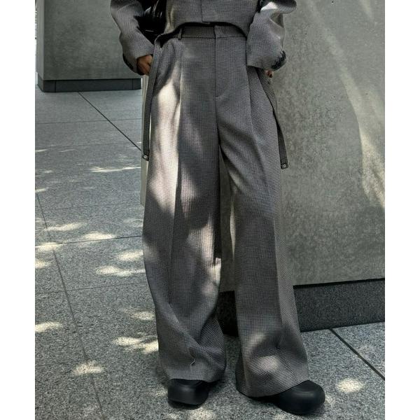 パンツ BONBOM×Ameri HOUNDSTOOTH STRAIGHT PANTS レディース