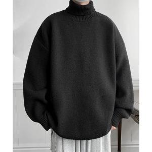 セーター ニット URD ふわもち タートルネック ルーズ イージーニット メンズ レディース