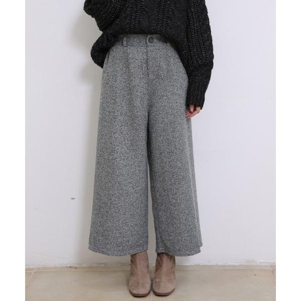 パンツ ウエストギャザー入りワイドパンツ(2タイプウェスト仕様) レディース
