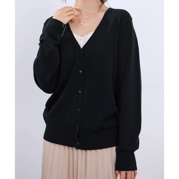 カーディガン 選べる2タイプ！Vネック＆ラウンドネックベーシックニットカーディガン レディース