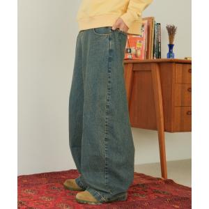 ジーンズ デニム デニムパンツ 「eLur」ワイドデニムパンツ レディース