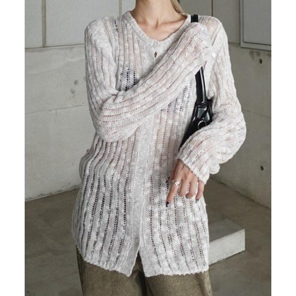 ニット セーター MELANGE NEP KNIT TOP レディース