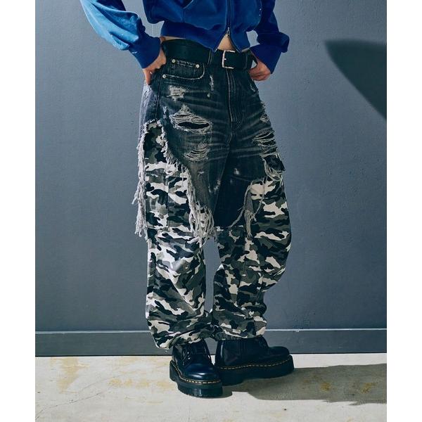 ジーンズ デニム デニムパンツ R4404 カーゴレイヤード5ポケットパンツ レディース