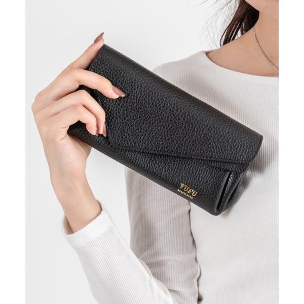 財布 「YUFU/ユフ」日本製　月讀神社 金運 お守り付 牛革 シュリンク型押し 長財布 レディース...