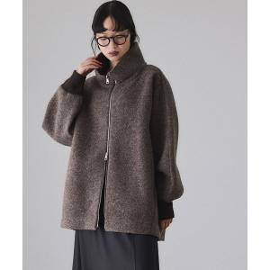 コート アウター ヘリンボンツイードボンディングコーディガン レディース