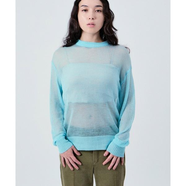 ニット セーター SHEER LONG SLEEVE KNIT UNISEX レディース メンズ
